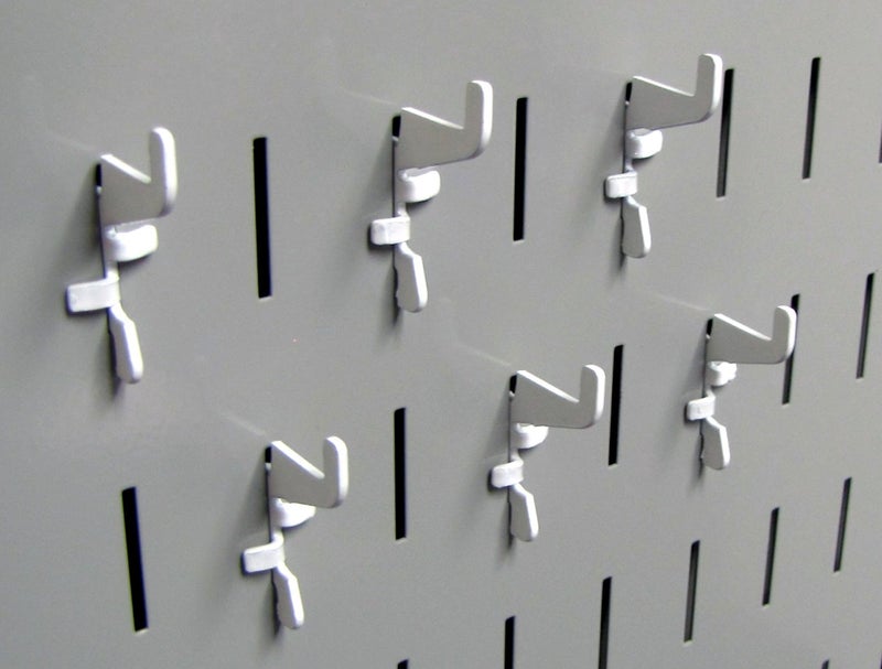 Wall Control Standard Slotted Hook Pack - Slotted Metal Pegboard Hooks Pegboard and Slotted Tool Board - White - Image 2